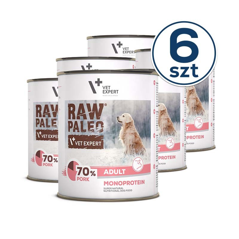 RAW PALEO ADULT DOG PORK - mokra karma dla psów dorosłych monoproteina z wieprzowiną pakiet 6x800g RAW PALEO ADULT DOG PORK - mokra karma dla psów dorosłych monoproteina z wieprzowiną pakiet 6x800g