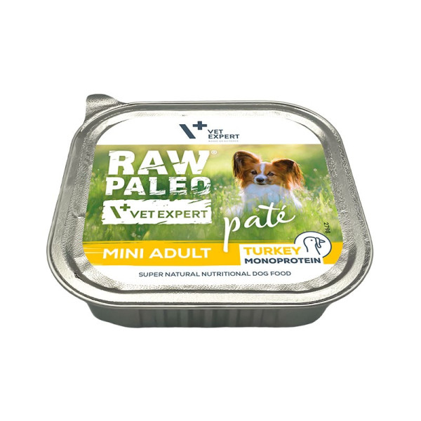 RAW PALEO PATE MINI ADULT TURKEY - mokra karma dla psów dorosłych - indyk 150g