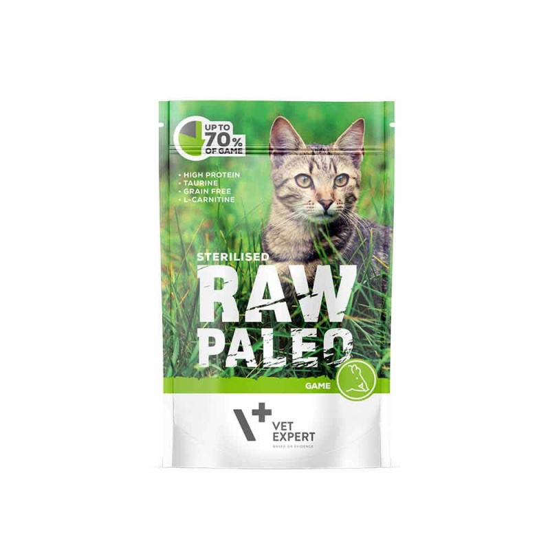 RAW PALEO Sterilised karma mokra dla kotów - dziczyzna (pakiet 12x 100g) RAW PALEO Sterilised karma mokra dla kotów - dziczyzna (pakiet 12x 100g)