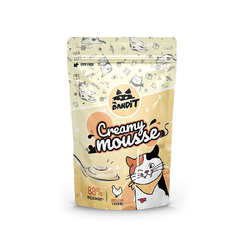 MR. BANDIT CREAMY MOUSSE - kremowa przekąska dla kota z kurczakiem MR. BANDIT CREAMY MOUSSE - kremowa przekąska dla kota z kurczakiem