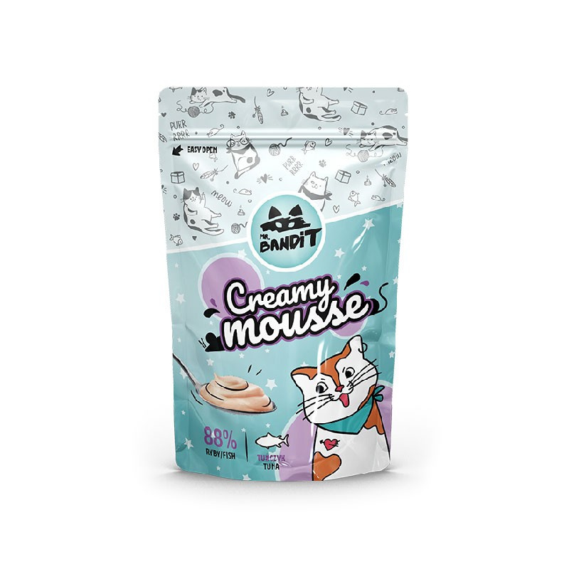 MR. BANDIT CREAMY MOUSSE - kremowa przekąska dla kota z tuńczykiem MR. BANDIT CREAMY MOUSSE - kremowa przekąska dla kota z tuńczykiem