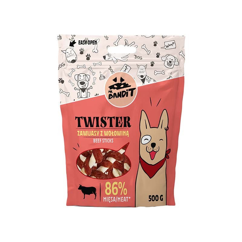 MR. BANDIT TWISTER - zawijas z wołowiną 500g MR. BANDIT TWISTER - zawijas z wołowiną 500g