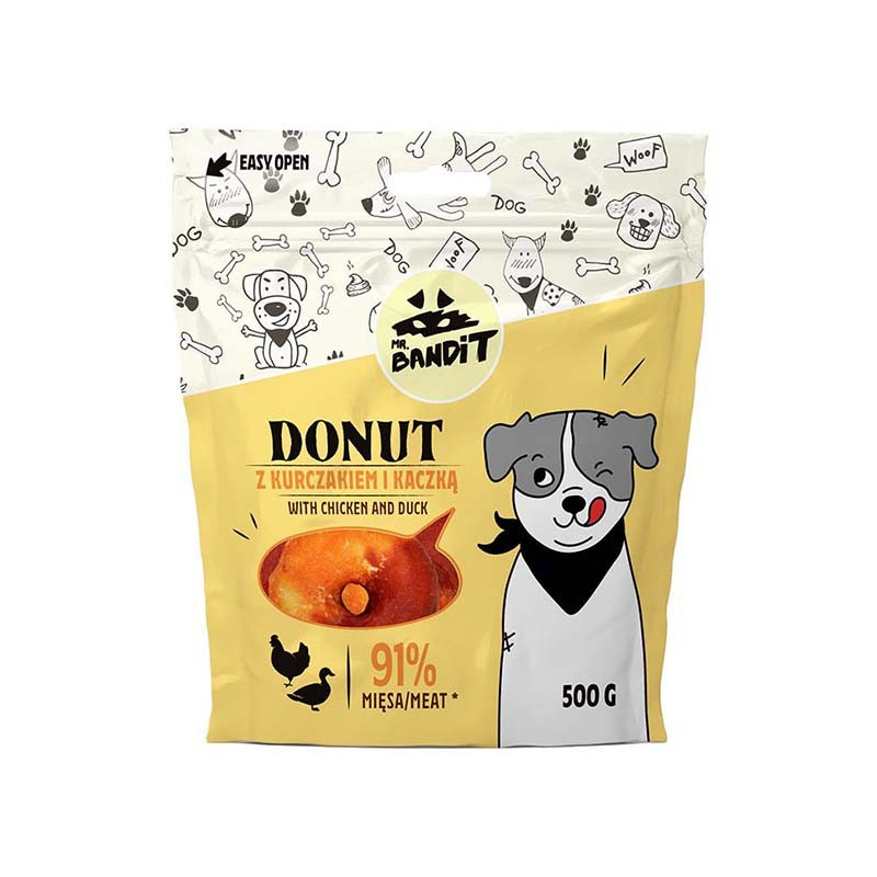 MR. BANDIT DONUT z kurczakiem i kaczką 500g MR. BANDIT DONUT z kurczakiem i kaczką 500g