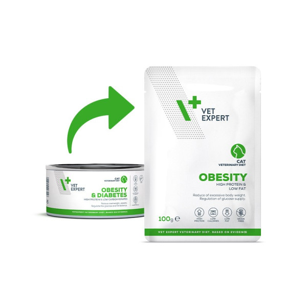 VET EXPERT OBESITY CAT saszetka 100g - mokra karma weterynaryjna dla kotów