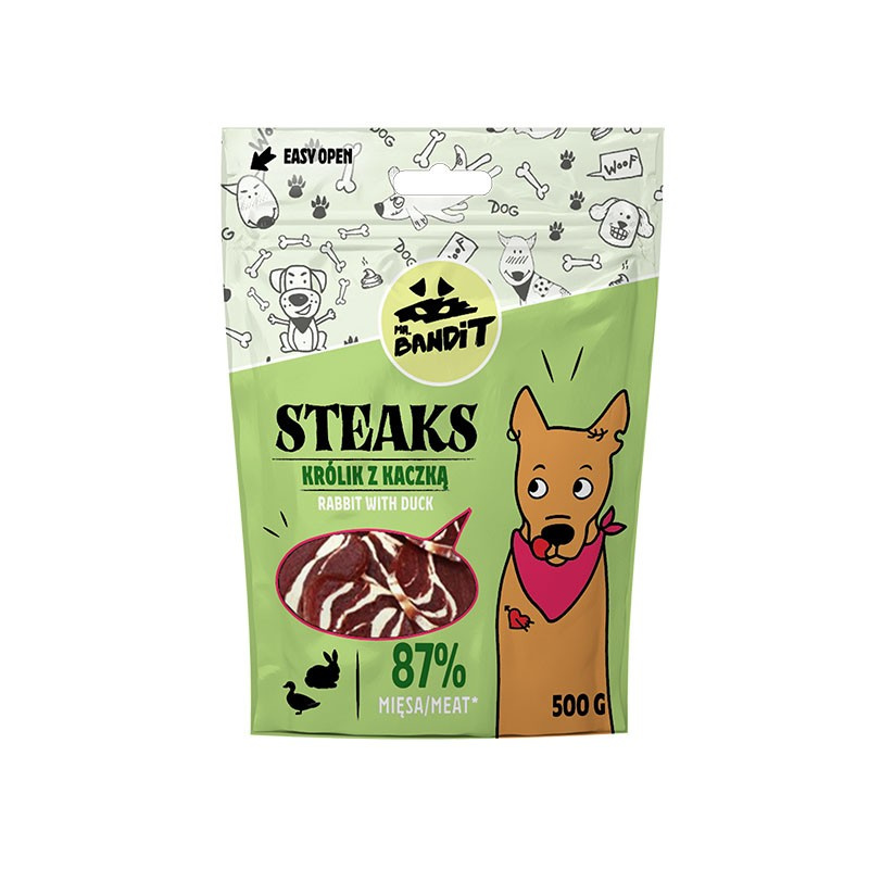 MR. BANDIT STEAKS - królik z kaczką 500g MR. BANDIT STEAKS - królik z kaczką 500g