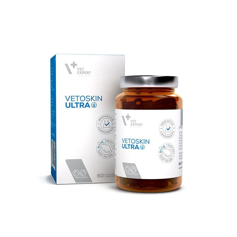 VET EXPERT VETOSKIN ULTRA - preparat na skórę i sierść dla psów i kotów VET EXPERT VETOSKIN ULTRA - preparat na skórę i sierść dla psów i kotów