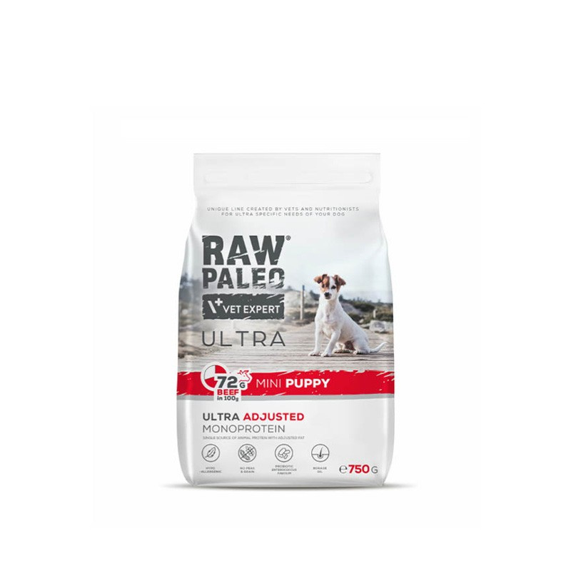 RAW PALEO ULTRA BEEF PUPPY MINI - sucha karma z wołowiną dla szczeniąt ras małych RAW PALEO ULTRA BEEF PUPPY MINI - sucha karma z wołowiną dla szczeniąt ras małych