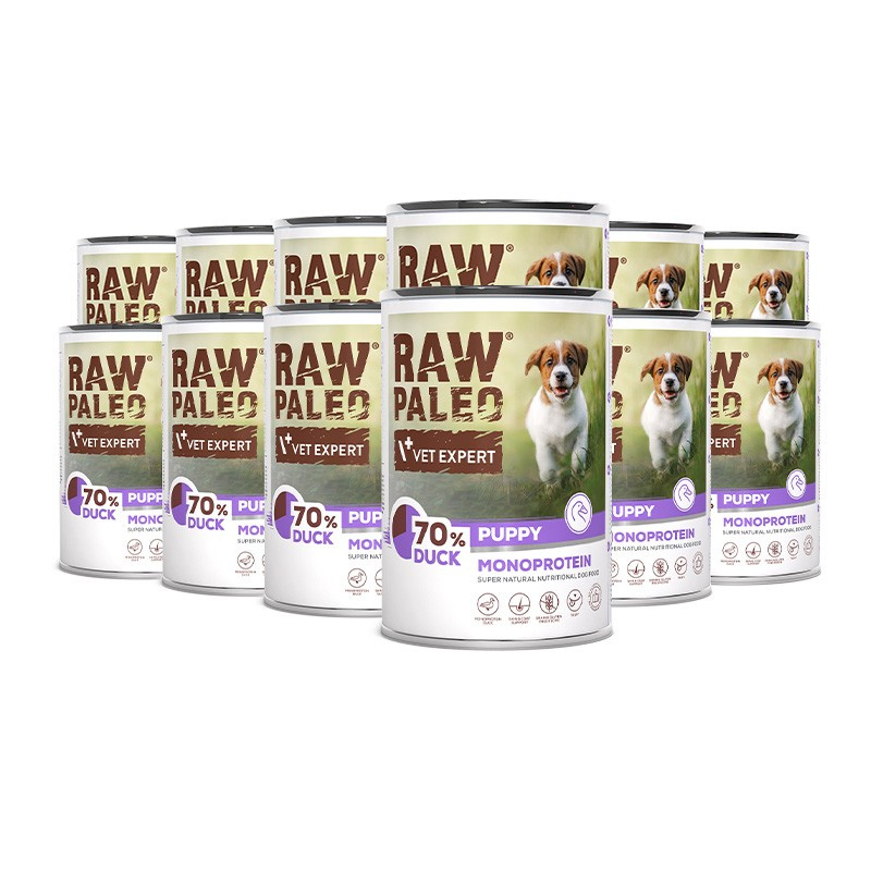 RAW PALEO PUPPY DUCK 12x400g - mokra karma dla szczeniąt monoproteina z kaczką RAW PALEO PUPPY DUCK 12x400g - mokra karma dla szczeniąt monoproteina z kaczką