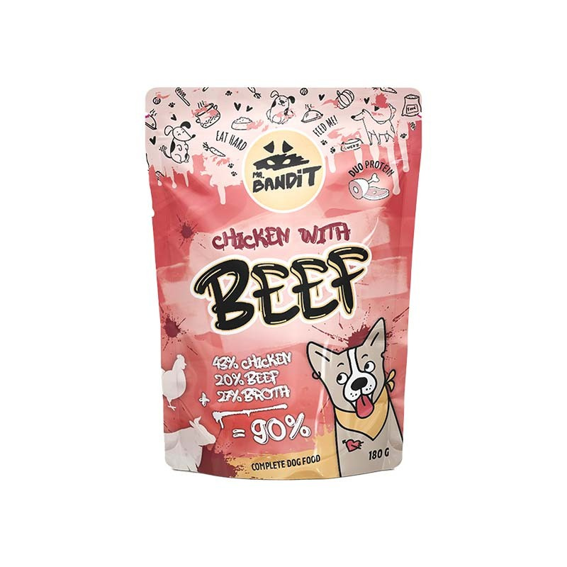 Mr. Bandit CHICKEN with BEEF - mokra karma z kurczakiem i wołowiną dla psów dorosłych Mr. Bandit CHICKEN with BEEF - mokra karma z kurczakiem i wołowiną dla psów dorosłych