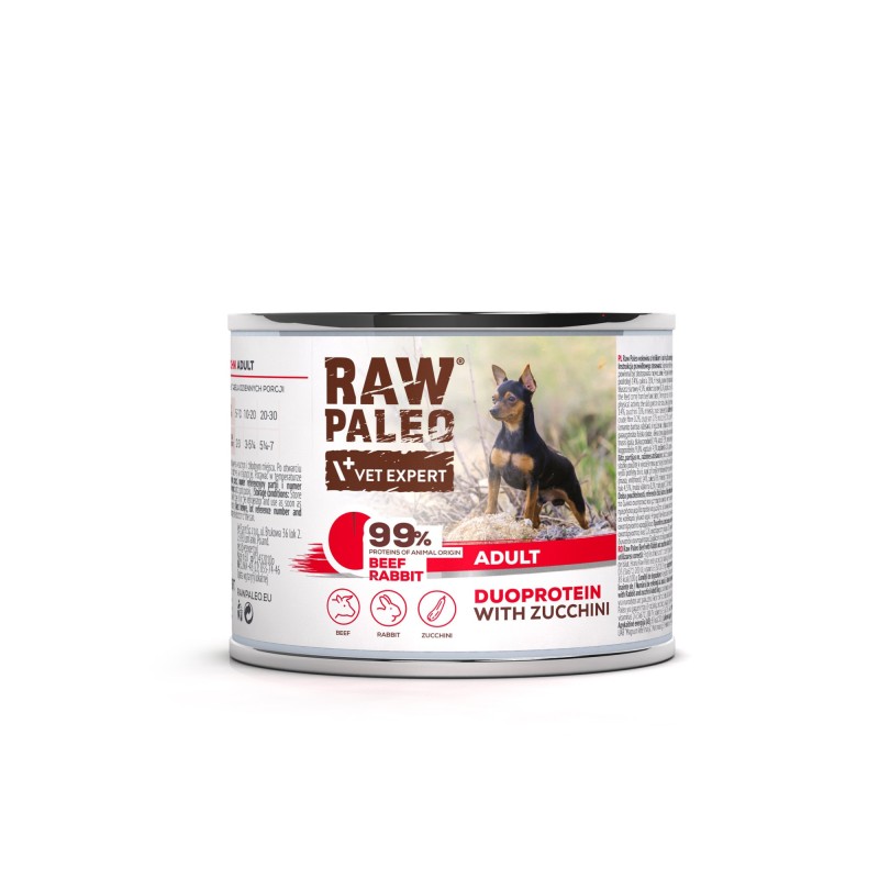 RAW PALEO BEEF&RABBIT ADULT CAN - mokra karma dla psów dorosłych duoproteina wołowina z królikiem RAW PALEO BEEF&RABBIT ADULT CAN - mokra karma dla psów dorosłych duoproteina wołowina z królikiem