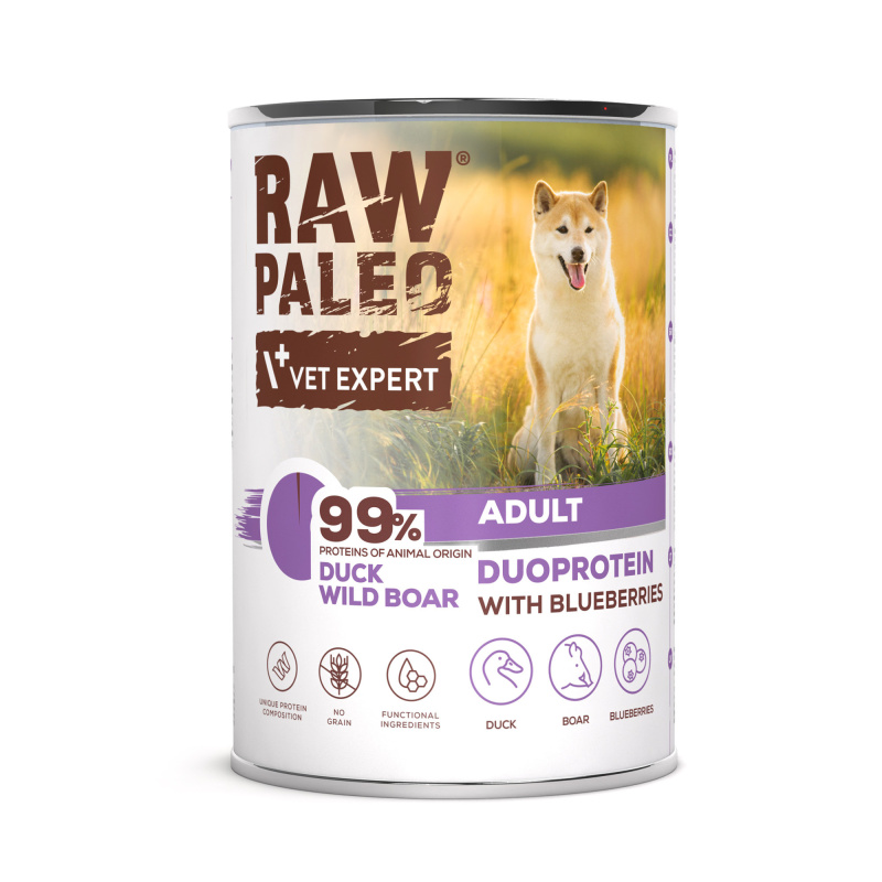 Raw Paleo Duck&Boar Adult Can 400g Raw Paleo Duck&Boar Adult Can 400g