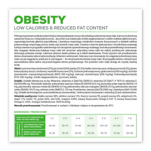 VET EXPERT OBESITY CAT – sucha karma weterynaryjna dla kotów