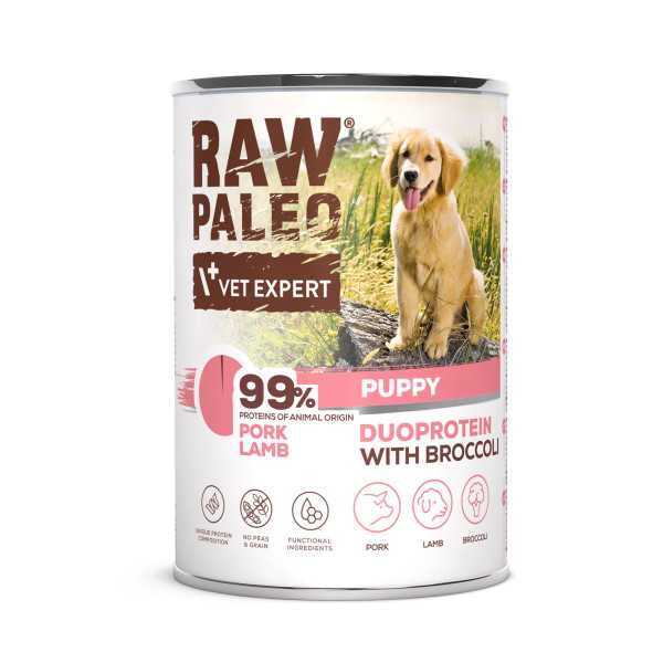 RAW PALEO PORK&LAMB PUPPY CAN - mokra karma dla szczeniąt duoproteina wieprzowina z jagnięciną