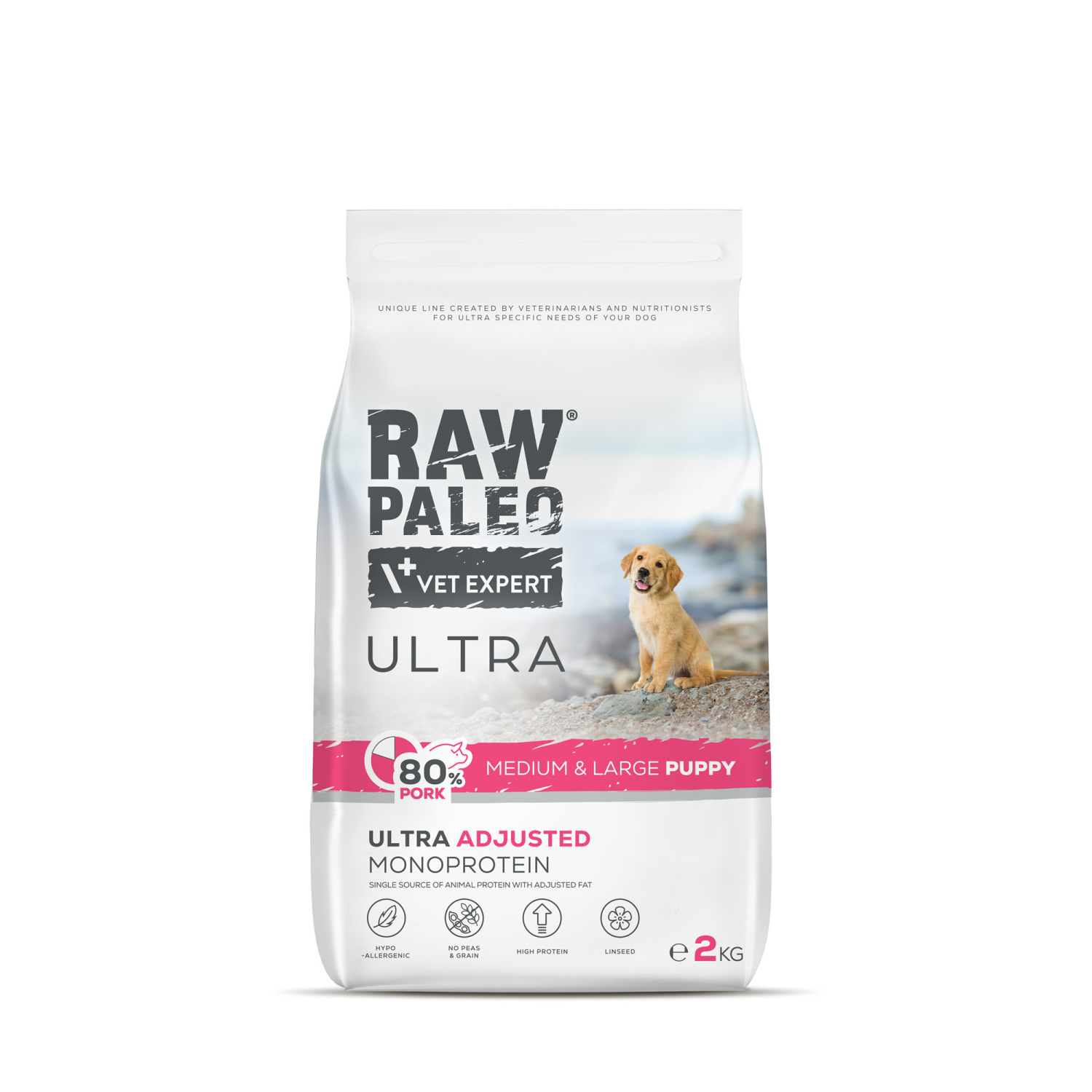 RAW PALEO ULTRA PORK PUPPY MEDIUM/LARGE - sucha karma z wieprzowiną dla szczeniąt ras średnich i dużych RAW PALEO ULTRA PORK PUPPY MEDIUM/LARGE - sucha karma z wieprzowiną dla szczeniąt ras średnich i dużych