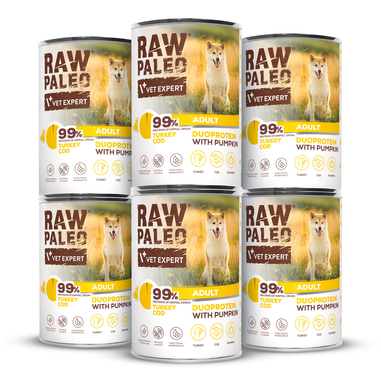 RAW PALEO TURKEY&COD ADULT CAN 6x400g - mokra karma dla psów dorosłych duoproteina indyk z dorszem RAW PALEO TURKEY&COD ADULT CAN 6x400g - mokra karma dla psów dorosłych duoproteina indyk z dorszem