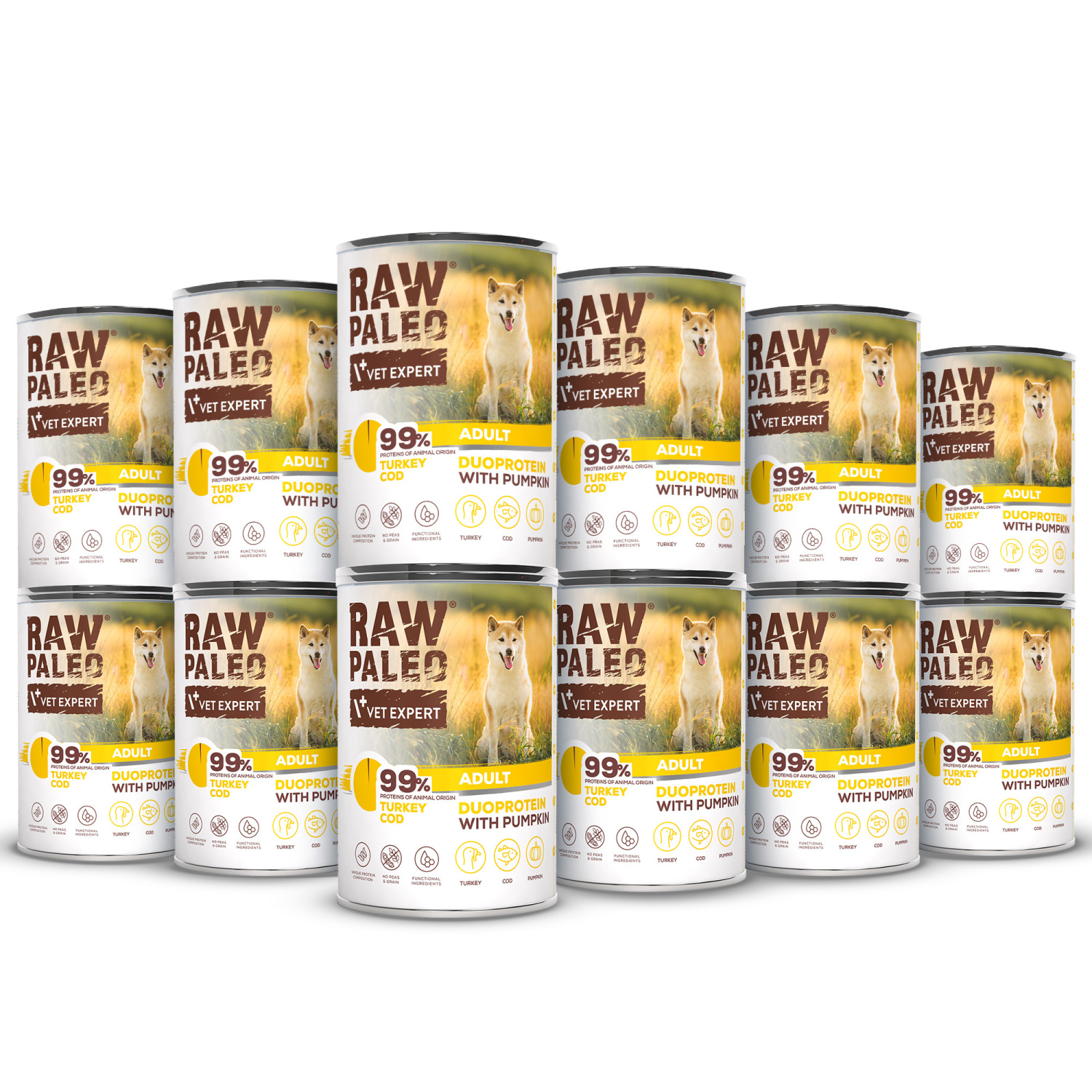 RAW PALEO TURKEY&COD ADULT CAN 12x400g - mokra karma dla psów dorosłych duoproteina indyk z dorszem RAW PALEO TURKEY&COD ADULT CAN 12x400g - mokra karma dla psów dorosłych duoproteina indyk z dorszem