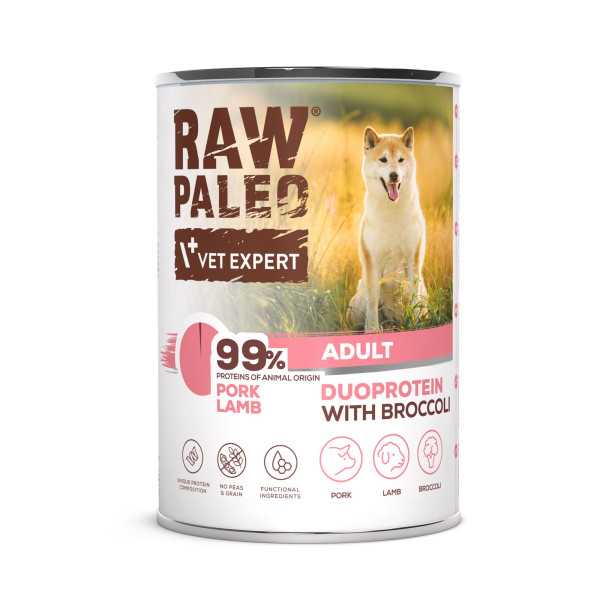 RAW PALEO PORK&LAMB ADULT CAN 6x400g - mokra karma dla psów dorosłych duoproteina wieprzowina z jagnięciną