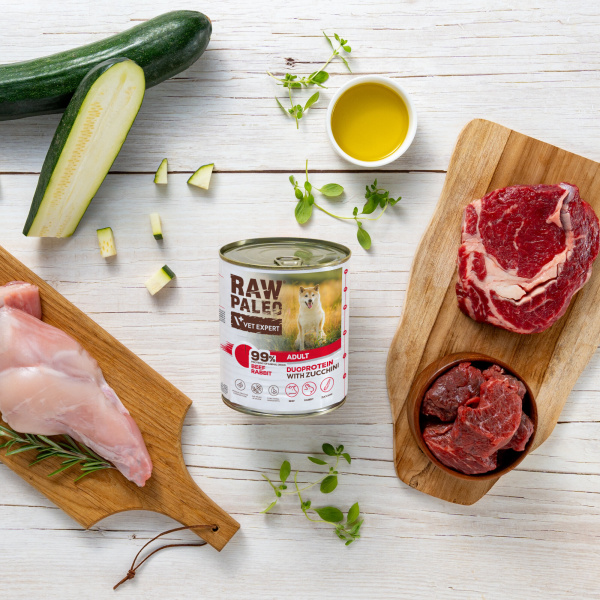 RAW PALEO BEEF&RABBIT ADULT CAN 6x200g - mokra karma dla psów dorosłych duoproteina wołowina z królikiem