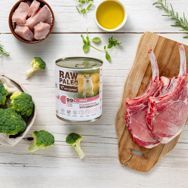 RAW PALEO PORK&LAMB ADULT CAN 6x400g - mokra karma dla psów dorosłych duoproteina wieprzowina z jagnięciną