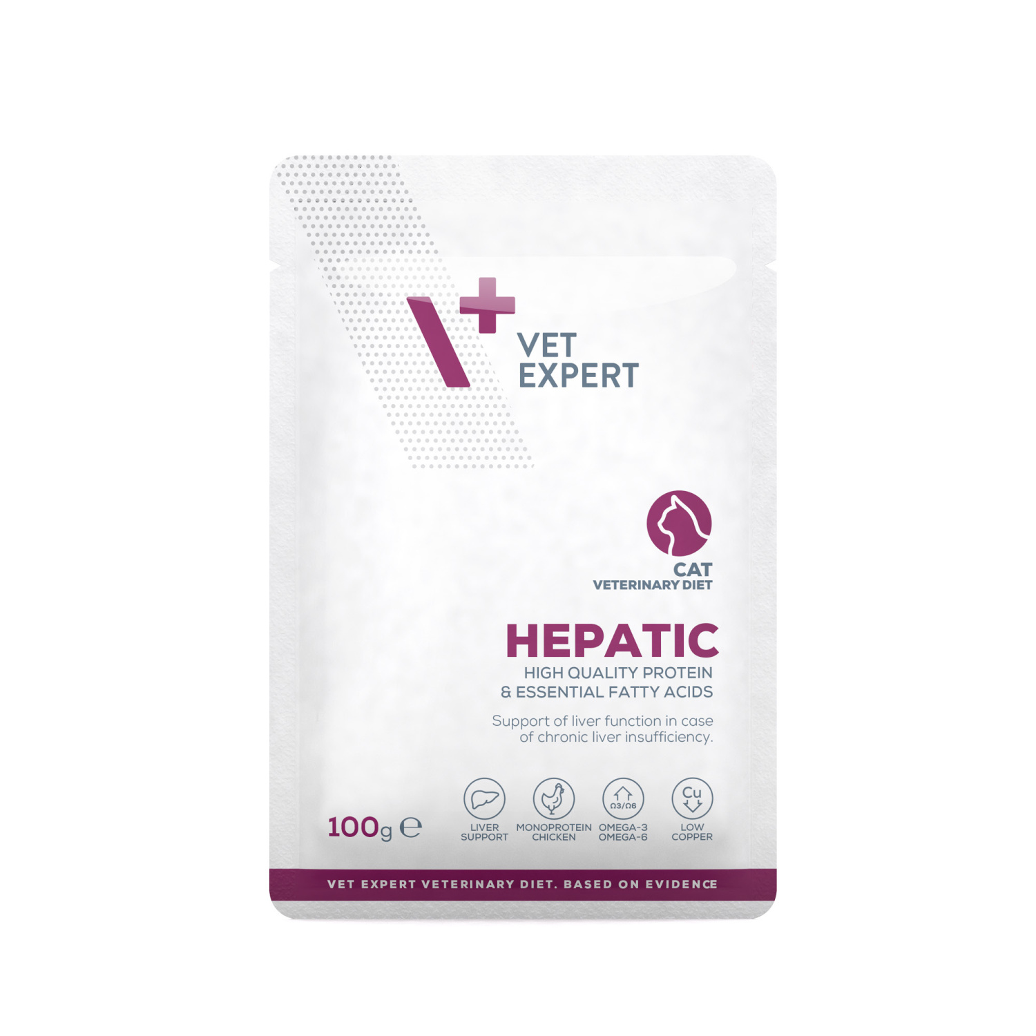 VET EXPERT HEPATIC CAT saszetka 100g - mokra karma weterynaryjna dla kotów VET EXPERT HEPATIC CAT saszetka 100g - mokra karma weterynaryjna dla kotów