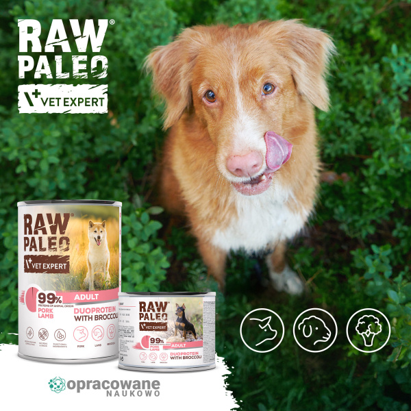 RAW PALEO PORK&LAMB ADULT CAN 6x400g - mokra karma dla psów dorosłych duoproteina wieprzowina z jagnięciną