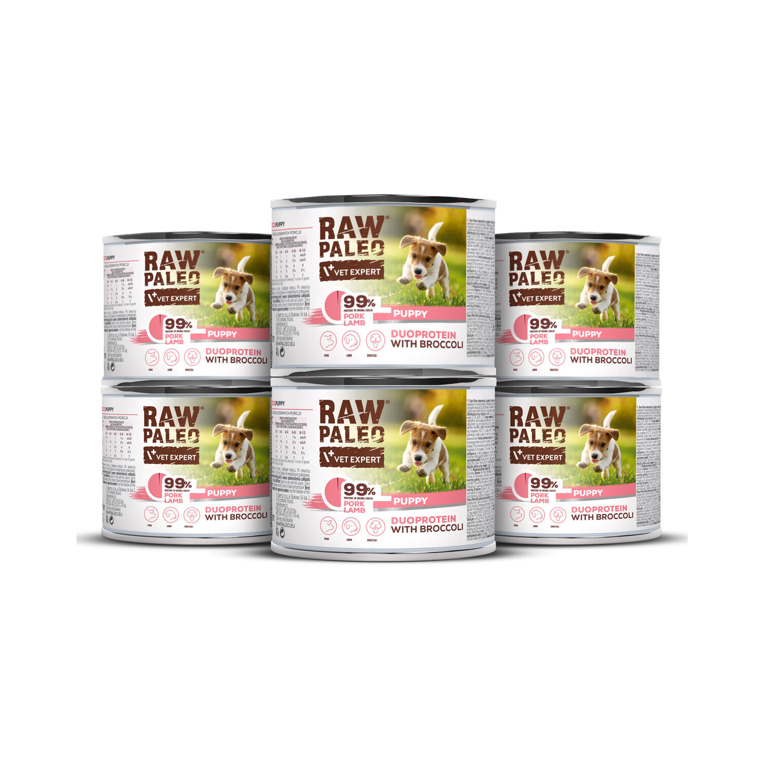 RAW PALEO PORK&LAMB PUPPY CAN 6x200g - mokra karma dla szczeniąt duoproteina wieprzowina z jagnięciną