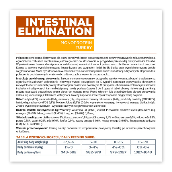 VET EXPERT INTESTINAL ELIMINATION LOW FAT 200g – lekkostrawna mokra karma weterynaryjna dla psów z zaburzeniami trawiennymi