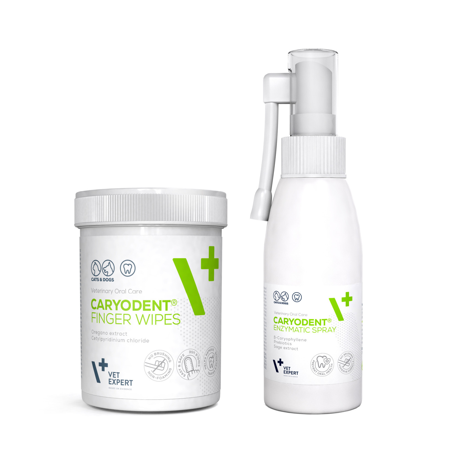 VET EXPERT CARYODENT® zestaw FINGER WIPES i ENZYMATIC SPRAY - czyściki i spray enzymatyczny do higieny jamy ustnej psa i kota VET EXPERT CARYODENT® zestaw FINGER WIPES i ENZYMATIC SPRAY - czyściki i spray enzymatyczny do higieny jamy ustnej psa i kota