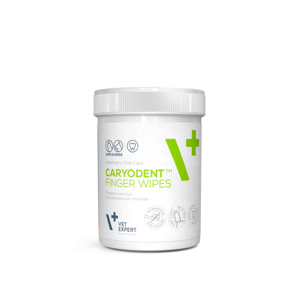 VET EXPERT CARYODENT® zestaw FINGER WIPES i PROLIQUA - czyściki i płyn do higieny jamy ustnej psa i kota