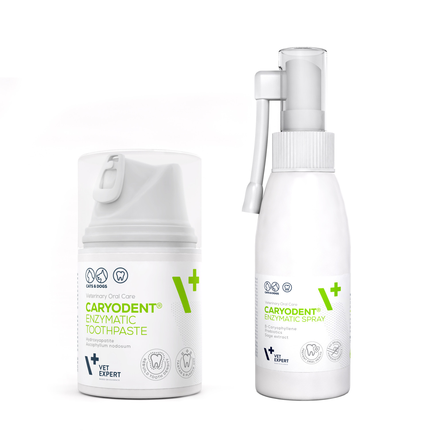 VET EXPERT CARYODENT® zestaw ENZYMATIC TOOTHPASTE i SPRAY - pasta do zębów i spray do higieny jamy ustnej psa i kota VET EXPERT CARYODENT® zestaw ENZYMATIC TOOTHPASTE i SPRAY - pasta do zębów i spray do higieny jamy ustnej psa i kota