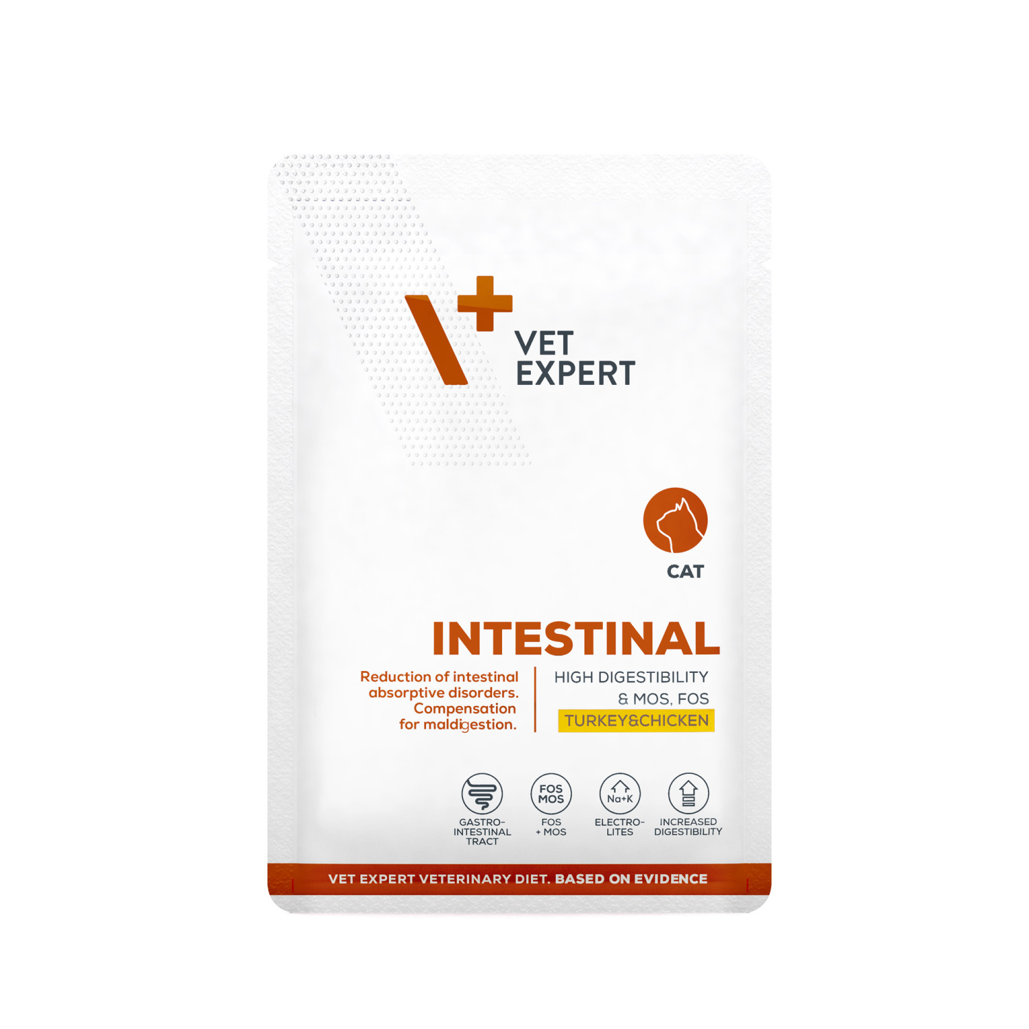 VET EXPERT INTESTINAL CAT Turkey&Chicken saszetka 100g – mokra karma weterynaryjna dla kotów z zaburzeniami trawiennymi VET EXPERT INTESTINAL CAT Turkey&Chicken saszetka 100g – mokra karma weterynaryjna dla kotów z zaburzeniami trawiennymi