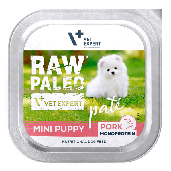 RAW PALEO PORK PATE MINI PUPPY - mokra karma dla szczeniąt - wieprzowina 150g