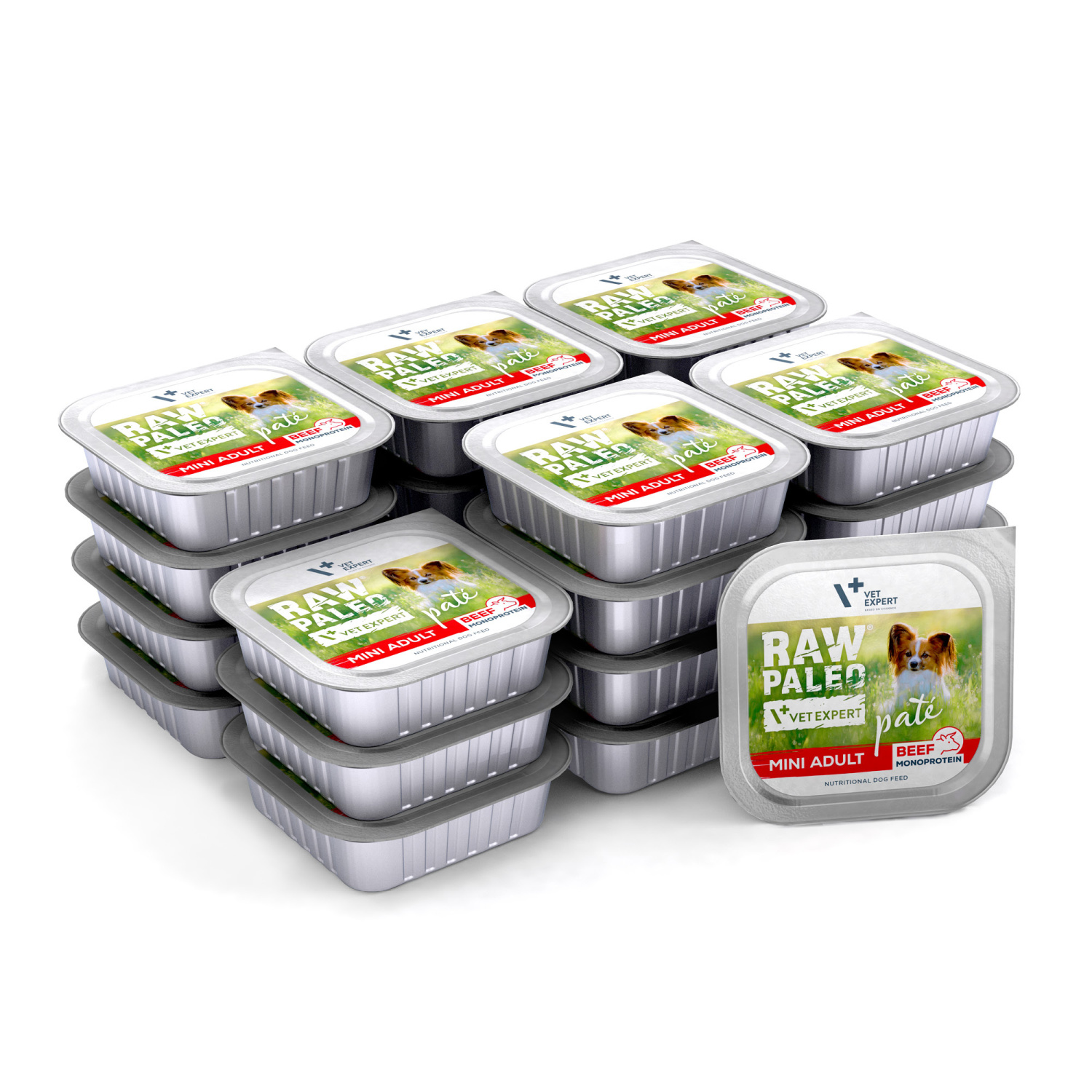 RAW PALEO PATE MINI ADULT BEEF 24x150g - mokra karma dla psów dorosłych - wołowina RAW PALEO PATE MINI ADULT BEEF 24x150g - mokra karma dla psów dorosłych - wołowina