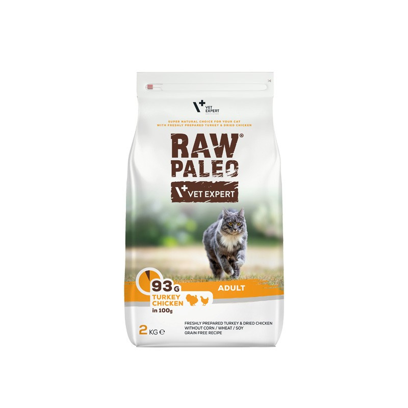 RAW PALEO – sucha karma z indykiem i kurczakiem dla kotów dorosłych 2 kg RAW PALEO – sucha karma z indykiem i kurczakiem dla kotów dorosłych 2 kg