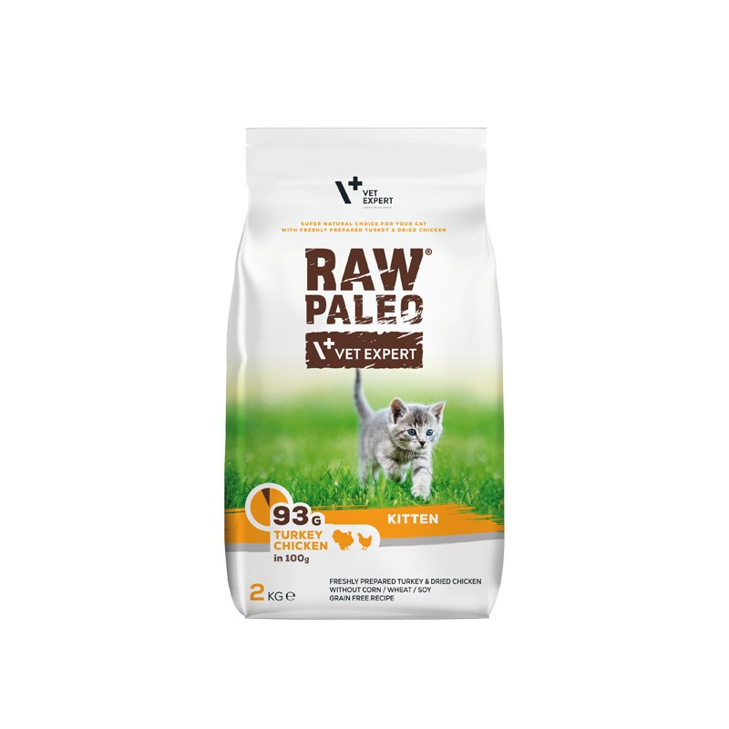 RAW PALEO Kitten – sucha karma z indykiem i kurczakiem dla kociąt 2 kg RAW PALEO Kitten – sucha karma z indykiem i kurczakiem dla kociąt 2 kg