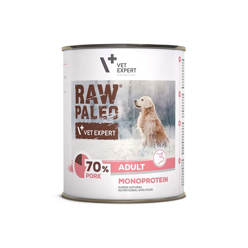 RAW PALEO ADULT DOG PORK - mokra karma dla psów dorosłych 800g - wieprzowina RAW PALEO ADULT DOG PORK - mokra karma dla psów dorosłych 800g - wieprzowina