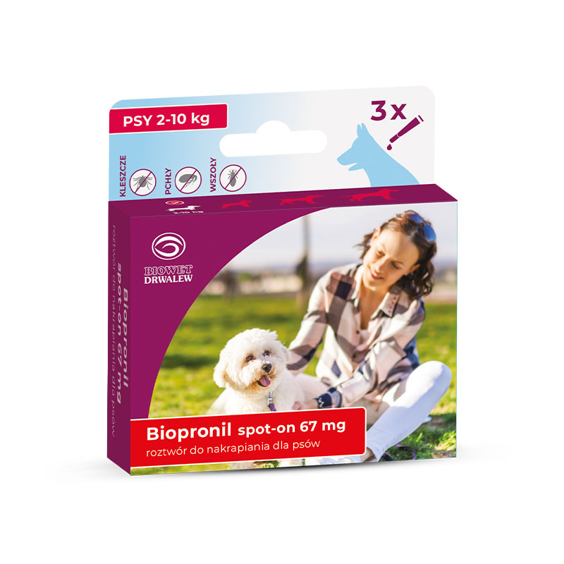 BIOPRONIL spot on - przeciw pchłom i kleszczom dla psa 2-10 kg